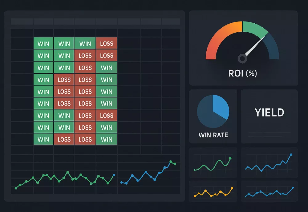 Dashboard de tracking y métricas ROI para análisis de rendimiento en apuestas deportivas