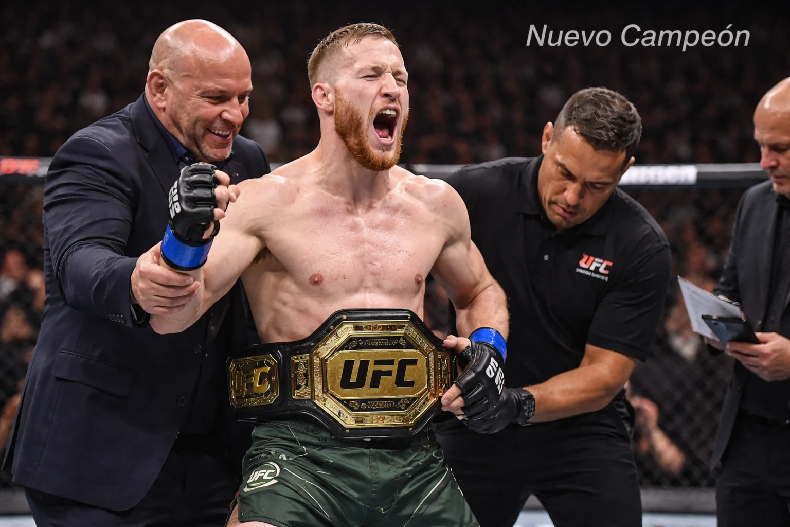 Ceremonia de entrega de cinturón de campeón de UFC