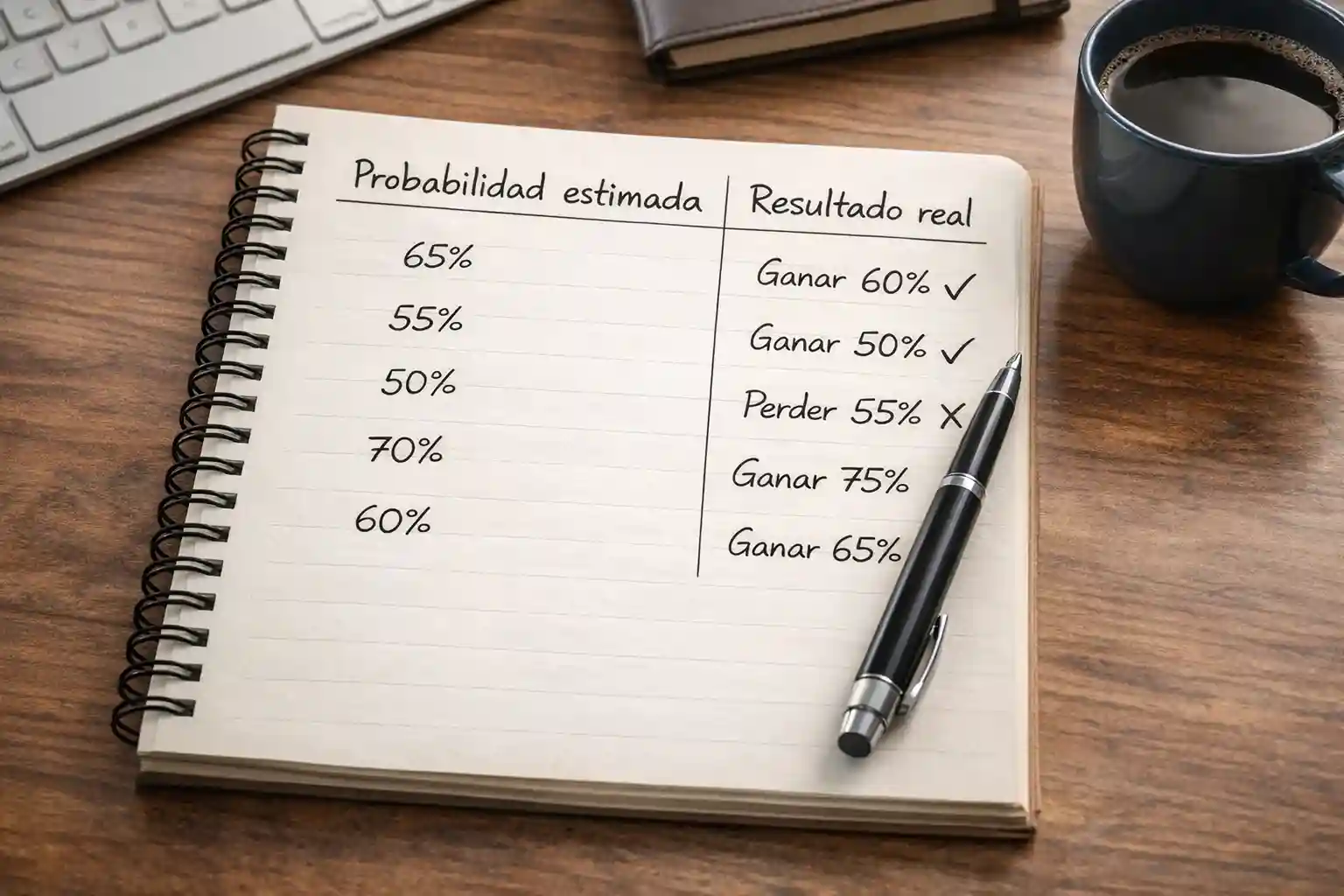 Registro de apuestas con estimaciones de probabilidad para calibración