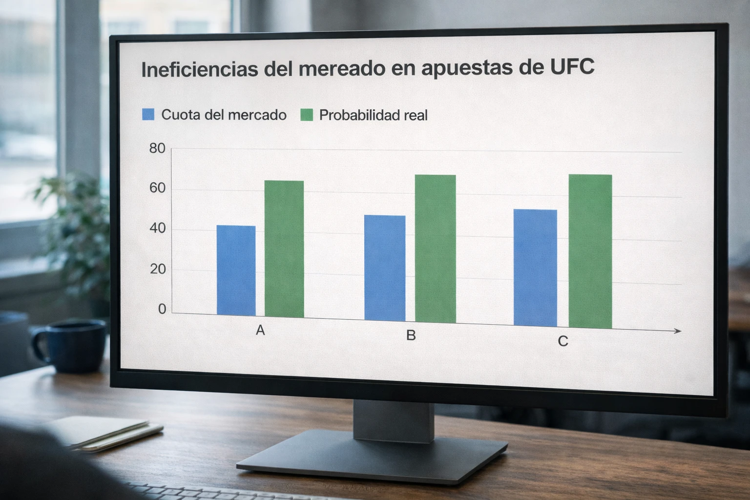 Gráfico mostrando ineficiencias en el mercado de apuestas de UFC
