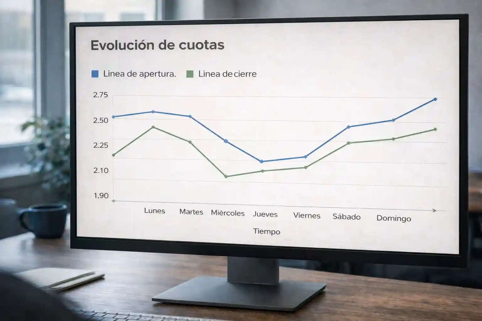 Gráfico mostrando evolución de cuotas de UFC durante la semana