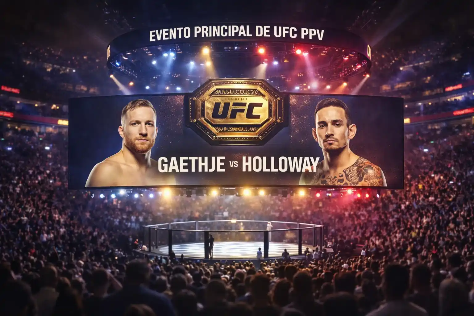 Cartelera principal de evento PPV de UFC con peleas estelares