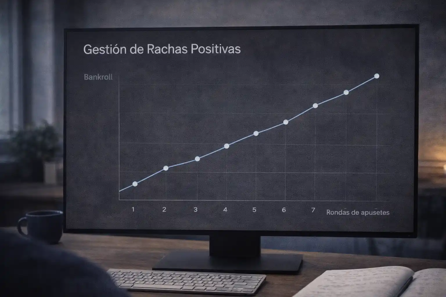 Gráfico de gestión de rachas ganadoras en apuestas