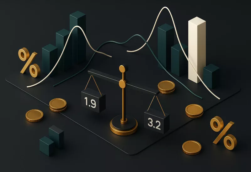Concepto abstracto de análisis financiero para identificación de valor en apuestas con gráficos 3D y curvas de probabilidad
